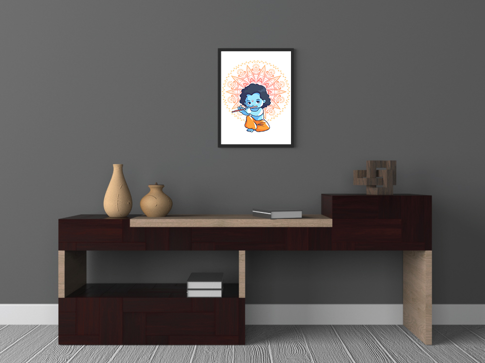 Cute Little Krishna playing Flute - 2