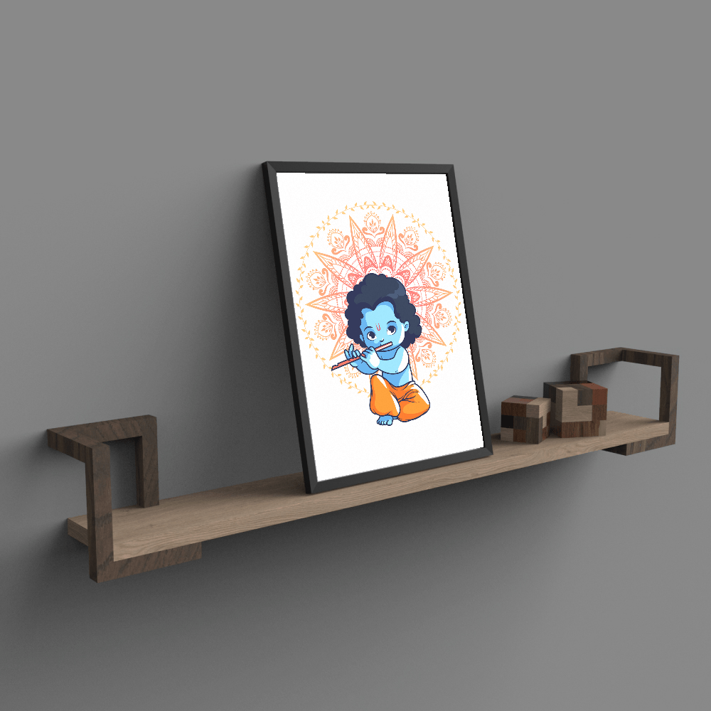 Cute Little Krishna playing Flute - 3