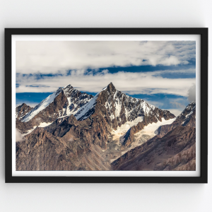 Elegant Mountain under Blue Sky – Peace of Mind Premium Poster Frame
