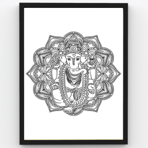 Shree Ganesha Ornate Art – Devotional Premium Poster Frame