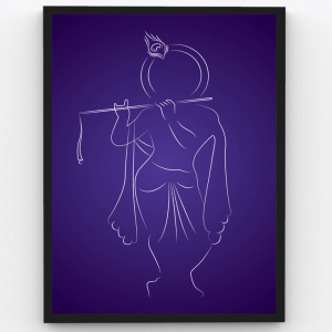 Shri Krishna Minimal Art – Devotional Premium Poster Frame