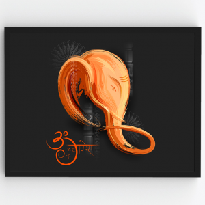 Vakrathunda Paint Style Art – Devotional Premium Poster Frame