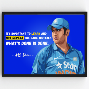 MS Dhoni – Captain Cool – Inspirational Personalities Premium Poster Frame