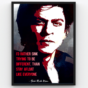 Shah Rukh Khan – Baadshah of Bollywood – Inspirational Personalities Premium Poster Frame