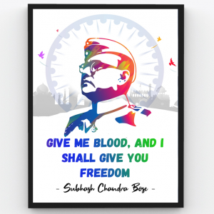 Subhash Chandra Bose – Pride of India – Inspirational Personalities Premium Poster Frame