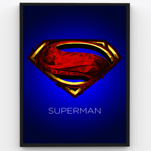 Superman Shield – Symbol of HOPE – Superheroes Premium Poster Frame