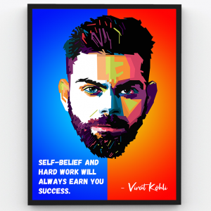 Virat Kohli – Captain Fierce – Inspirational Personalities Premium Poster Frame